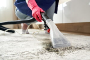 vacuuming dirt on carpet